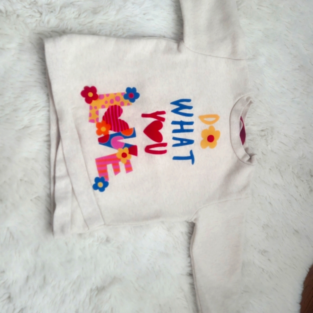 Agatha Ruiz De La Prada Cream 'Do What You Love' Long Sleeve Tee